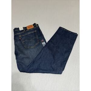 NEW Levi's 502 Denim Jeans Mens 44x32 Blue Stretch Tapered Fit Dark Wash NWT